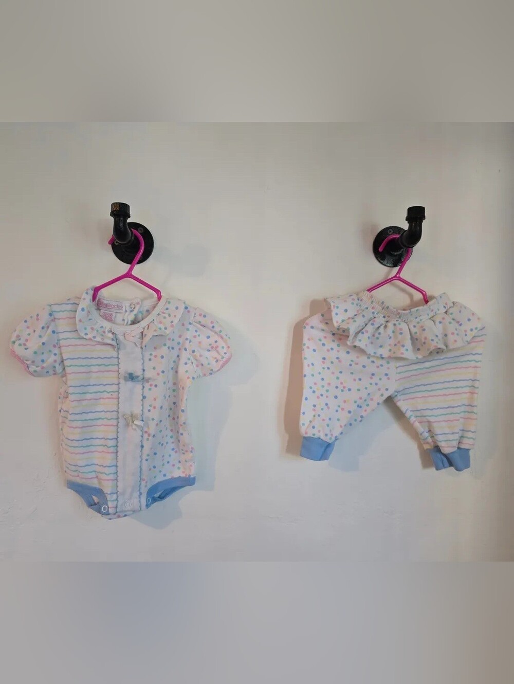 3-6M Little Miracles Pastel Confetti Dot & Ruffle Pant Set